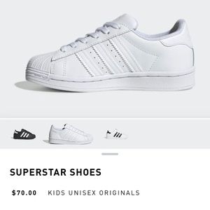 Adidas Originals all white superstar sneakers NWT